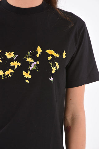 crew-neck t-shirt with print on the front