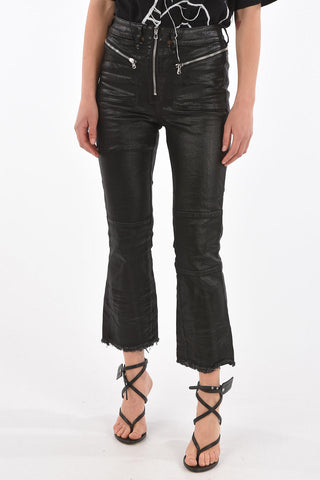 BLACK GOLD frayed hem coated cotton 4 pockets TYPE-1909 jeans