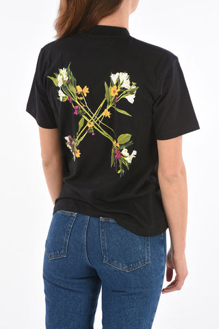 flowers printed back casual FLOCK ARROW t-shirt
