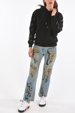 printed solid color hoodie
