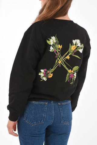 flowers printe cotton FLOCK ARROW REG crew-neck sweatshirt