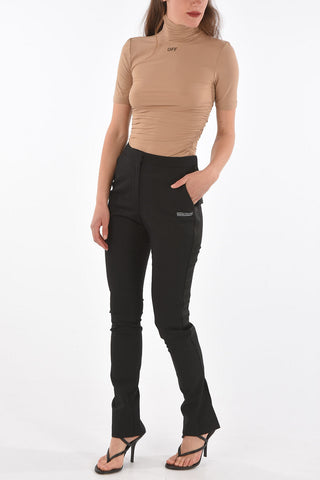 ankle-split high waist pants