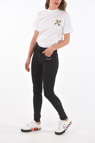 skinny fit jeans with lettering print