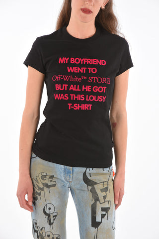 crew-neck t-shirt with print on the front