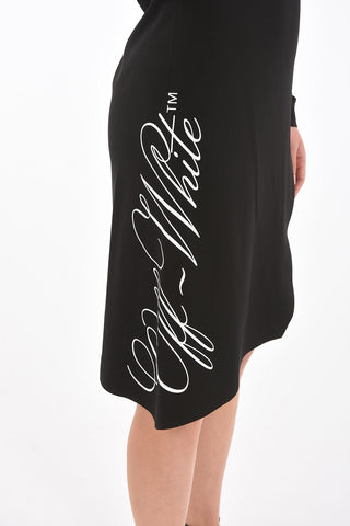 mini dress GATHERED wrap con logo-script