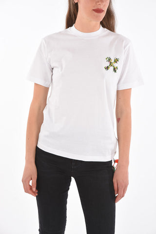 crew-neck t-shirt with embroidery