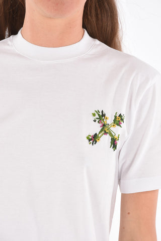crew-neck t-shirt with embroidery