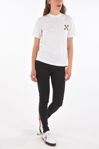 crew-neck t-shirt with embroidery