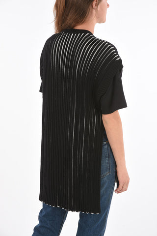 BLACK GOLD double side split hem knitted MIKUNO maxi tunic