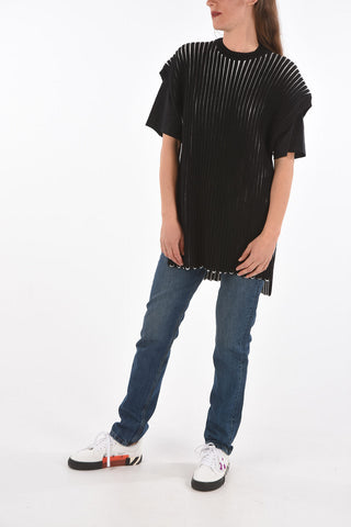 BLACK GOLD double side split hem knitted MIKUNO maxi tunic