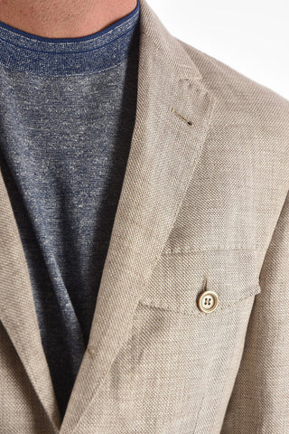 ID Blazer IDENTITY a 3 Bottoni in Lino e Cotone con Tasche a Toppa