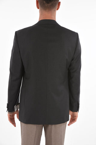 Extrafine Virgini Wool MANTUA Blazer with Peak Lapel and Jetted Pockets