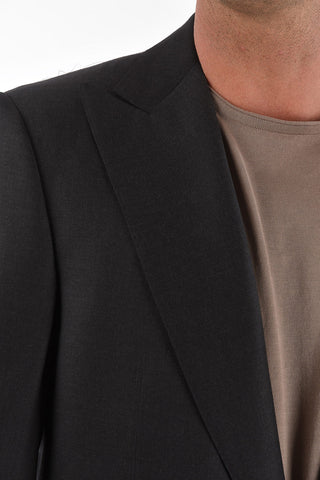 Extrafine Virgini Wool MANTUA Blazer with Peak Lapel and Jetted Pockets