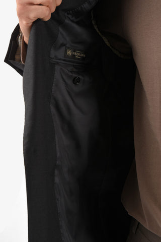 Extrafine Virgini Wool MANTUA Blazer with Peak Lapel and Jetted Pockets
