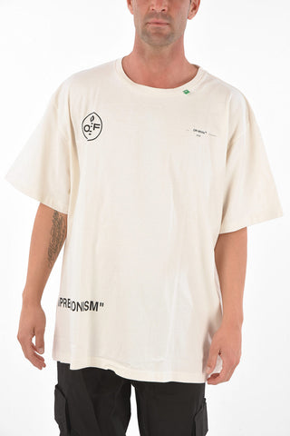 Crew Neck SPRAY CROSS Cotton T-Shirt