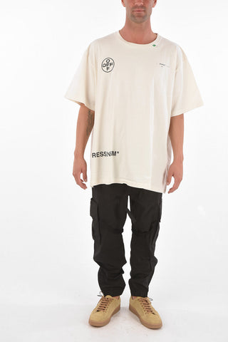 Crew Neck SPRAY CROSS Cotton T-Shirt