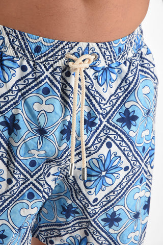 floral patterned 3 pockets swim shorts