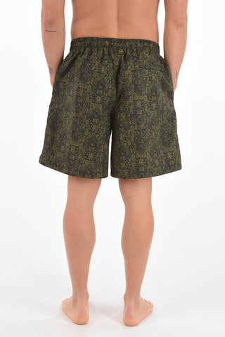 snake printed swim shorts