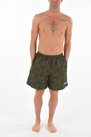 snake printed swim shorts