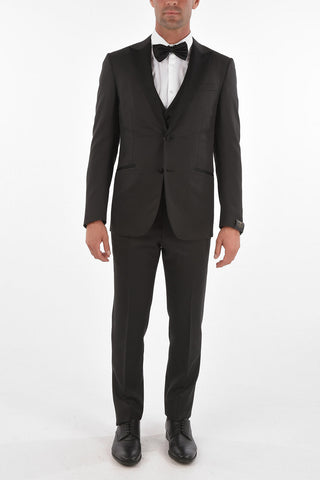 Three-Piece Suit with Waistcoat CERIM.ACADEMY, Single Vent and Peak Lapel