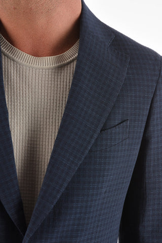 CC COLLECTION giacca a 2 bottoni REWARD mini check due spacchi revers classico