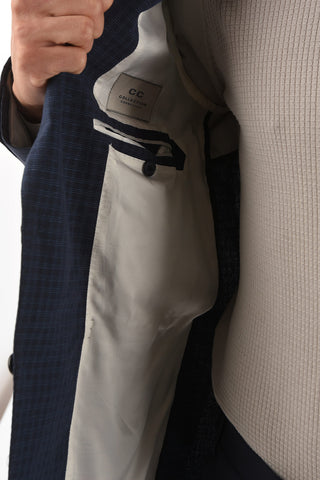 CC COLLECTION giacca a 2 bottoni REWARD mini check due spacchi revers classico