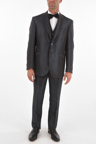 abito tre pezzi con gilet lurex uno spacco revers classico