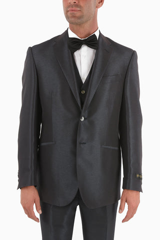 abito tre pezzi con gilet lurex uno spacco revers classico