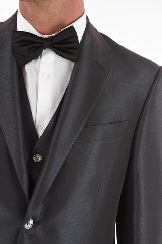 abito tre pezzi con gilet lurex uno spacco revers classico