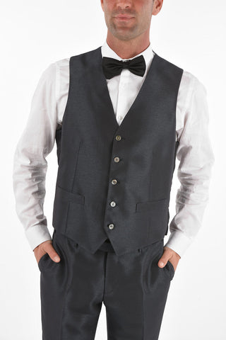 abito tre pezzi con gilet lurex uno spacco revers classico
