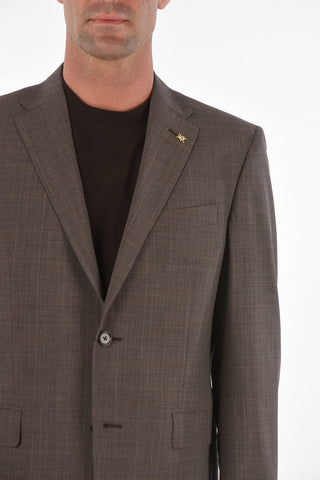  	CC COLLECTION district check RIGHT side vents notch lapel 2-button suit