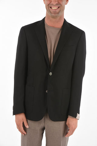 virgin wool notch lapel patch pocket GATE blazer