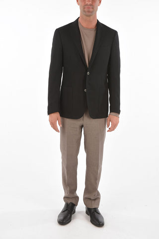 virgin wool notch lapel patch pocket GATE blazer