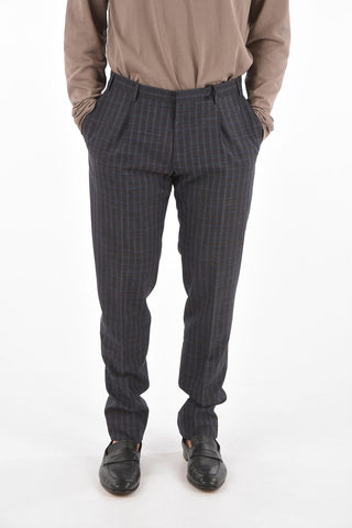 CC COLLECTION checked RESET single pleat trousers