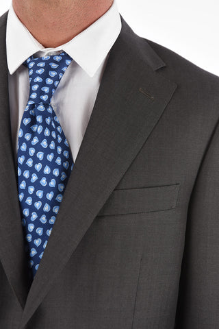 virgin wool side vents notch lapel MANTUA 2-button suit