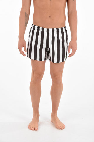 striped swim shorts