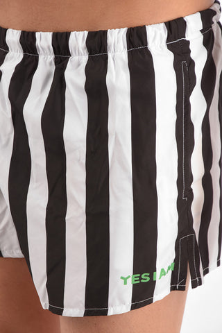 striped swim shorts
