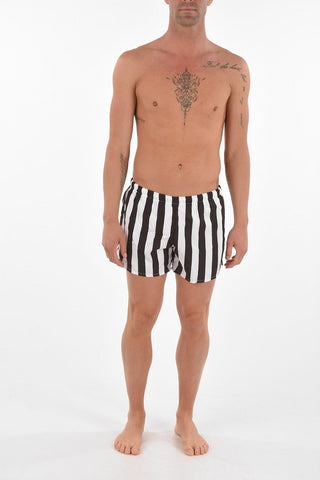 striped swim shorts