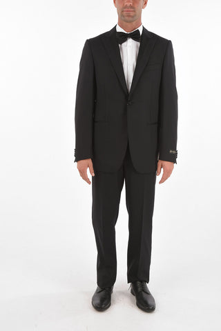 virgin wool peak lapel SMOK.LEADER 1-button suit