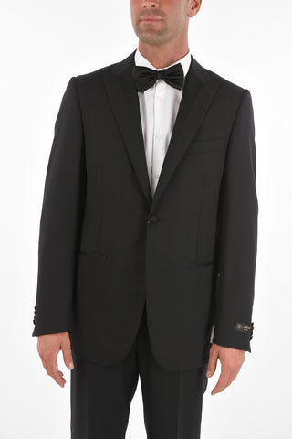 virgin wool peak lapel SMOK.LEADER 1-button suit