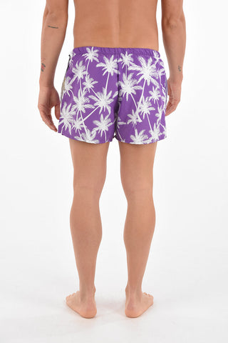 palm trees printed swim shorts