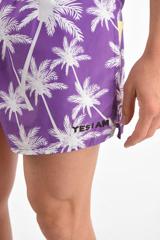 palm trees printed swim shorts