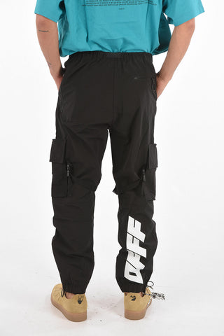 Printed Nylon OFFF Cargo Joggers