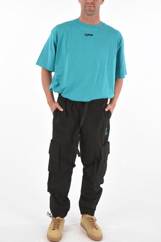 Printed Nylon OFFF Cargo Joggers