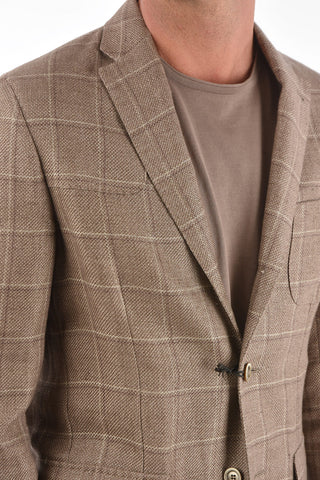 ID True Hemp Virgin Wool IDENTITY Blazer with Windowpane Pattern