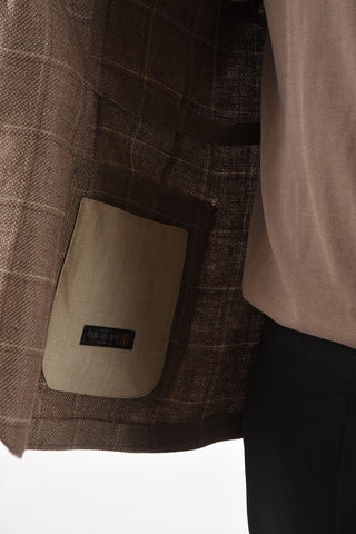 ID True Hemp Virgin Wool IDENTITY Blazer with Windowpane Pattern