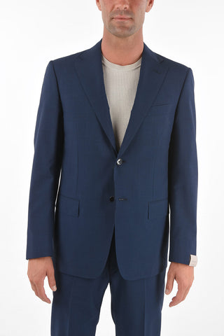 district check side vents notch lapel MANTUA 2-button suit