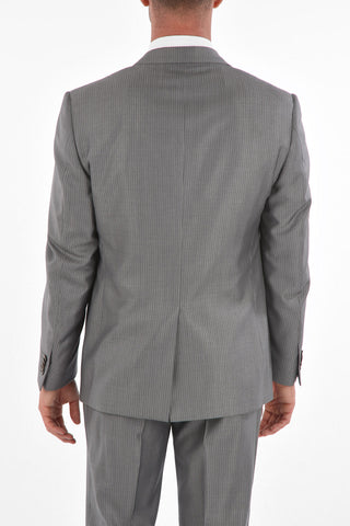 striped center vent peak lapel CERIM.ACADEMY 3 piece waistcoat suit