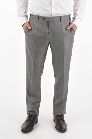 striped center vent peak lapel CERIM.ACADEMY 3 piece waistcoat suit