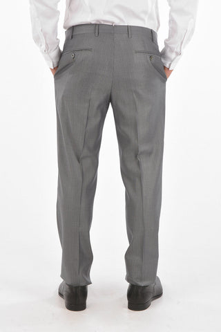 striped center vent peak lapel CERIM.ACADEMY 3 piece waistcoat suit